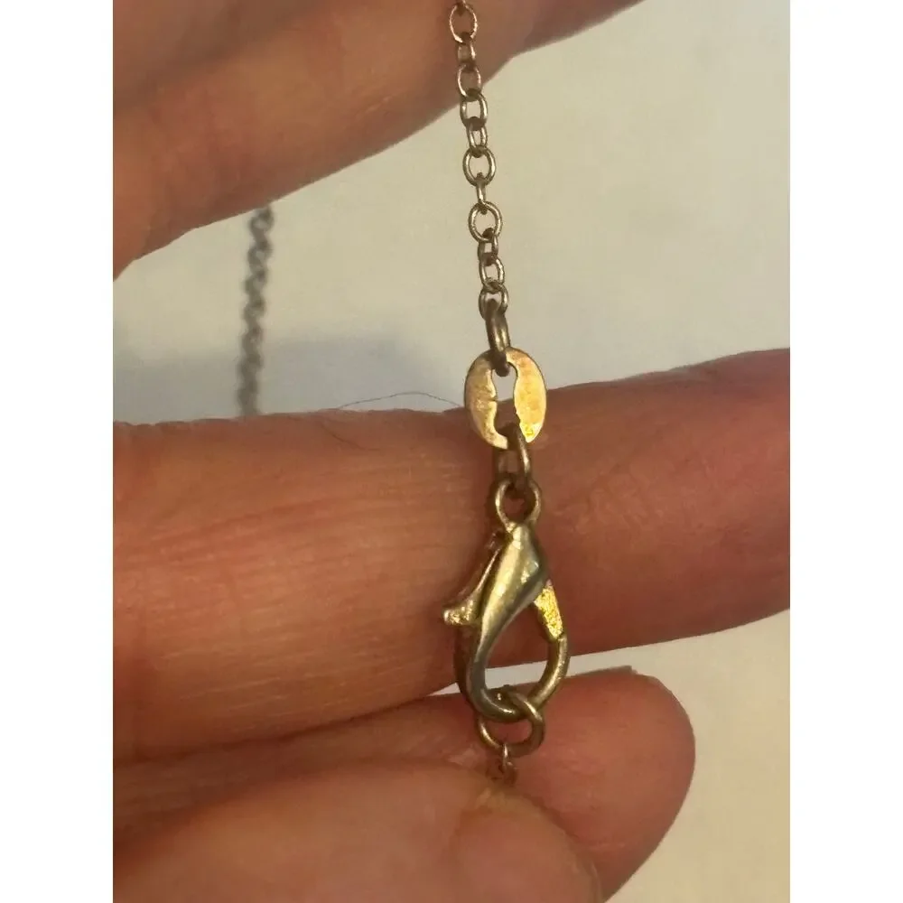 Vintage 925 Sterling Silver African Turquoise Jasper Pendant Necklace 20”